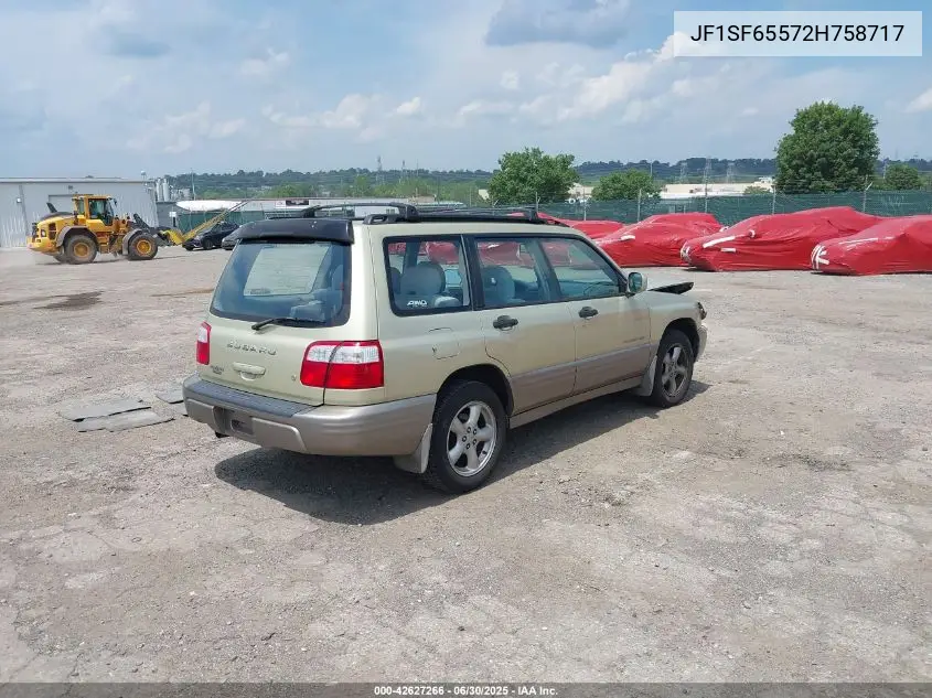 jf1sf65572h758717 JF1SF65572H758717 2002 Subaru Forester S
