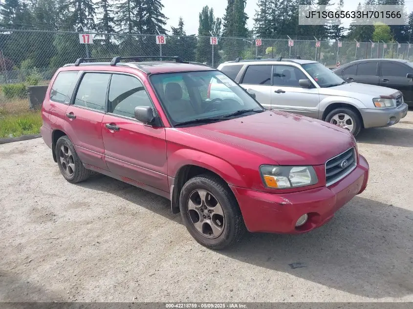2003 Subaru Forester Xs VIN: JF1SG65633H701566 Lot: 42218759