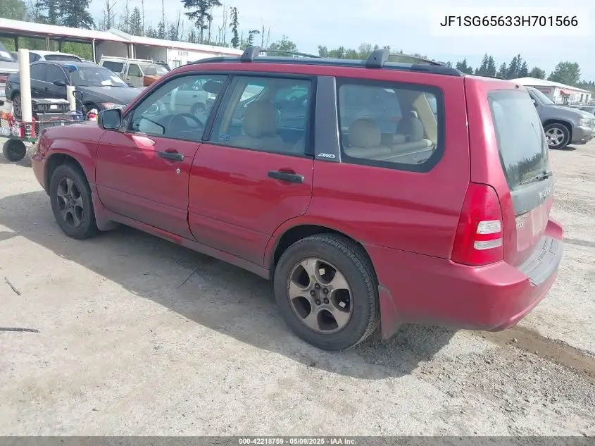 2003 Subaru Forester Xs VIN: JF1SG65633H701566 Lot: 42218759