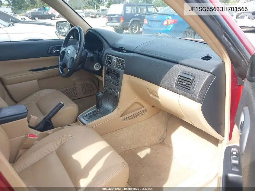 2003 Subaru Forester Xs VIN: JF1SG65633H701566 Lot: 42218759