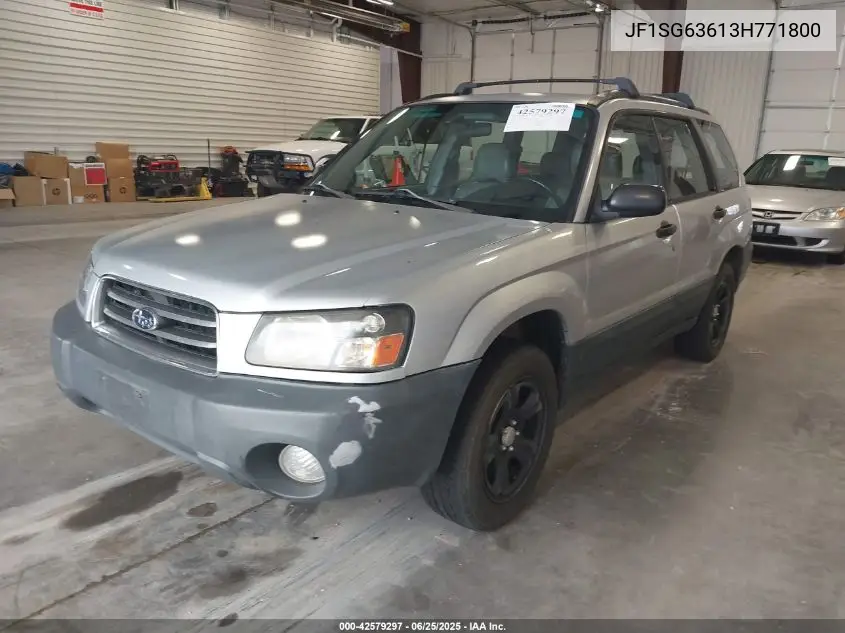 2003 Subaru Forester 2.5X VIN: JF1SG63613H771800 Lot: 42579297