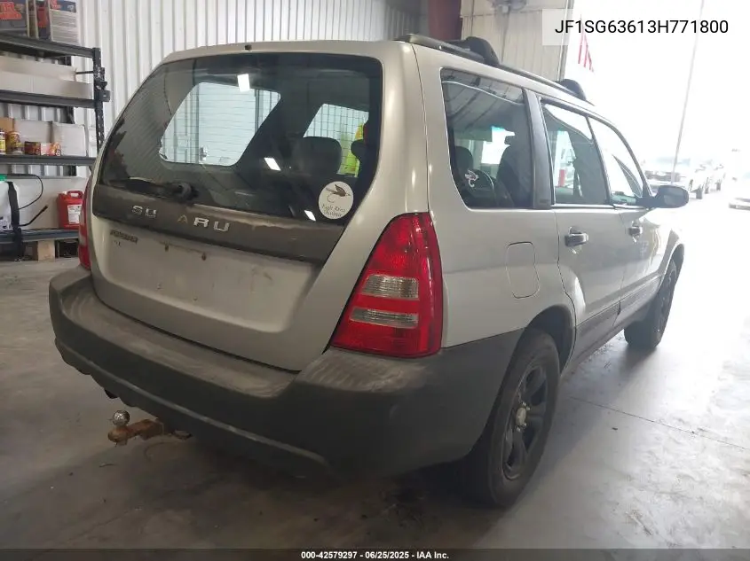2003 Subaru Forester 2.5X VIN: JF1SG63613H771800 Lot: 42579297