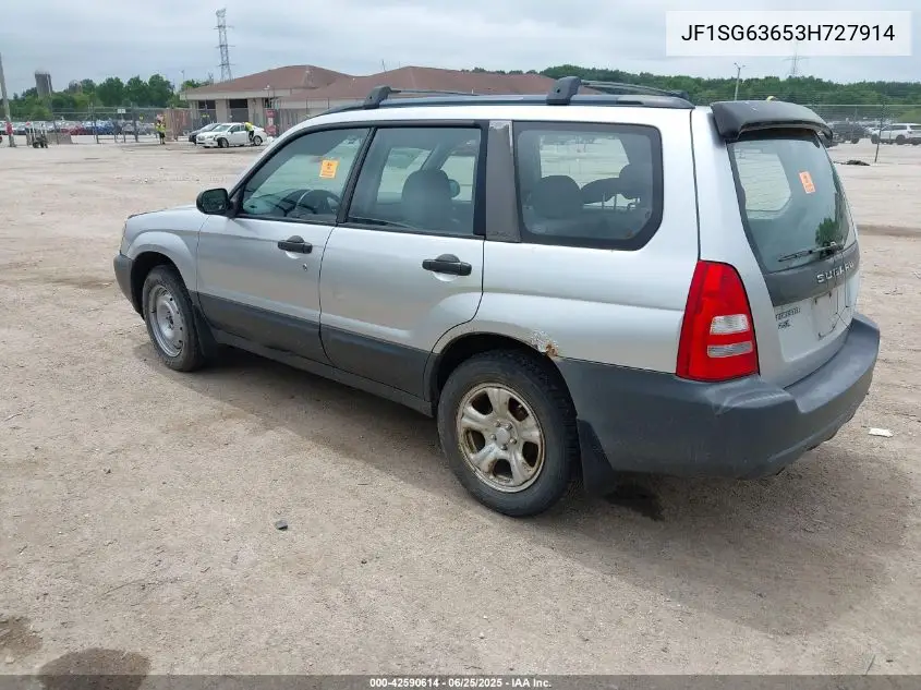 2003 Subaru Forester X VIN: JF1SG63653H727914 Lot: 42590614