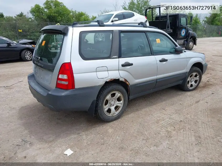 2003 Subaru Forester X VIN: JF1SG63653H727914 Lot: 42590614