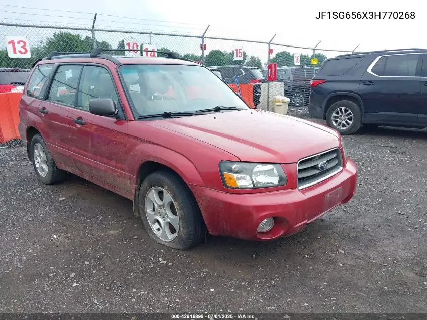 2003 Subaru Forester Xs VIN: JF1SG656X3H770268 Lot: 42616899