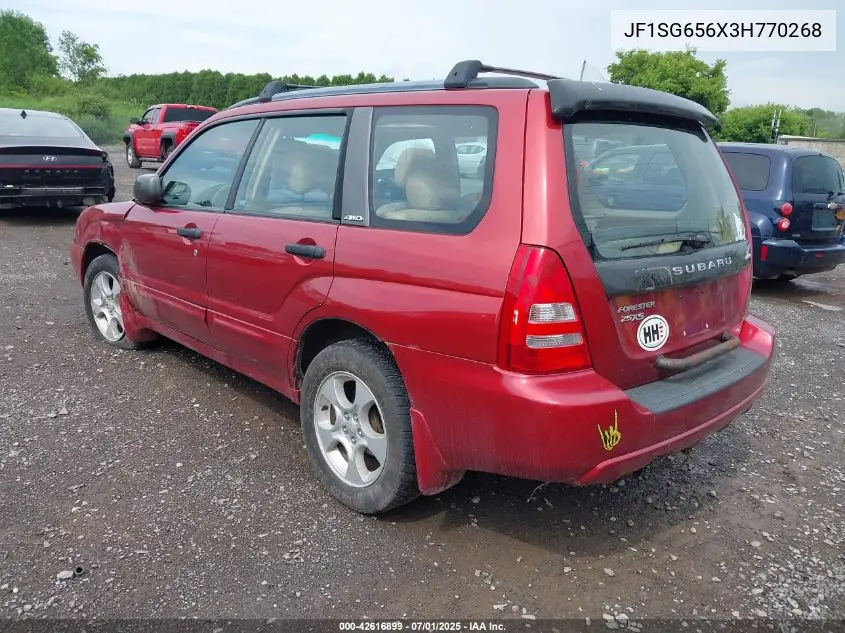 2003 Subaru Forester Xs VIN: JF1SG656X3H770268 Lot: 42616899