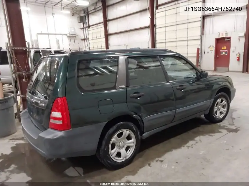 2004 Subaru Forester 2.5X VIN: JF1SG63664H762740 Lot: 42110033