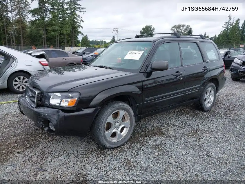 2004 Subaru Forester 2.5Xs/Xs W/Premium Pkg VIN: JF1SG65684H742759 Lot: 42588219