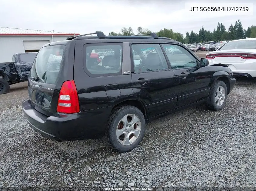 2004 Subaru Forester 2.5Xs/Xs W/Premium Pkg VIN: JF1SG65684H742759 Lot: 42588219