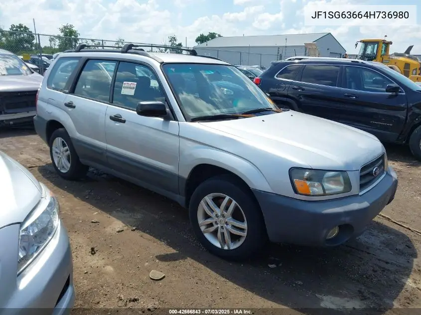 2004 Subaru Forester 2.5X VIN: JF1SG63664H736980 Lot: 42666843
