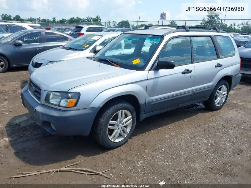 2004 Subaru Forester 2.5X VIN: JF1SG63664H736980 Lot: 42666843