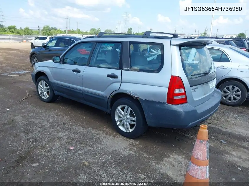 2004 Subaru Forester 2.5X VIN: JF1SG63664H736980 Lot: 42666843