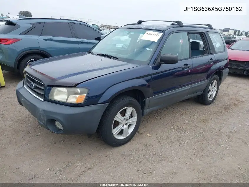 2005 Subaru Forester 2.5X VIN: JF1SG636X5G750162 Lot: 42643121
