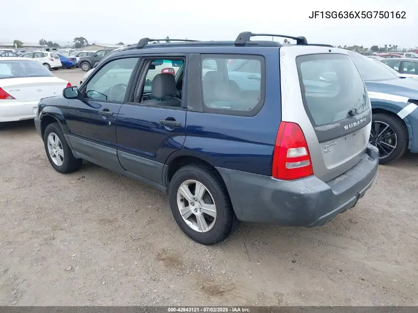 2005 Subaru Forester 2.5X VIN: JF1SG636X5G750162 Lot: 42643121
