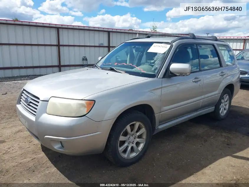 2006 Subaru Forester 2.5X VIN: JF1SG65636H754840 Lot: 42242410