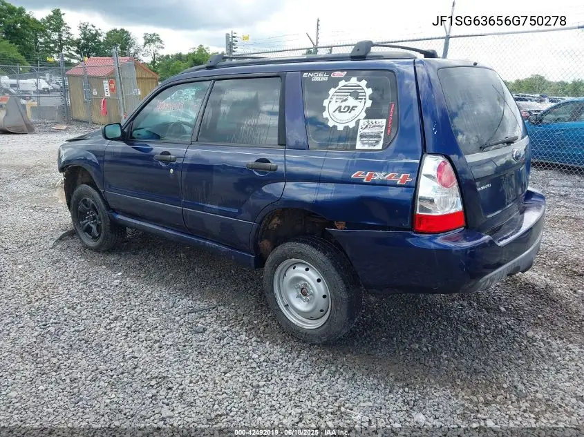 2006 Subaru Forester 2.5X VIN: JF1SG63656G750278 Lot: 42492019