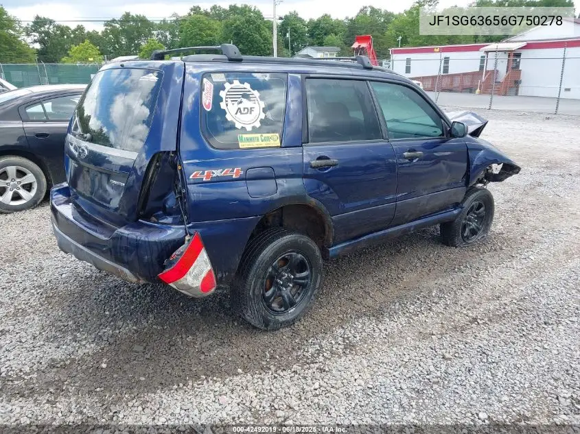 2006 Subaru Forester 2.5X VIN: JF1SG63656G750278 Lot: 42492019