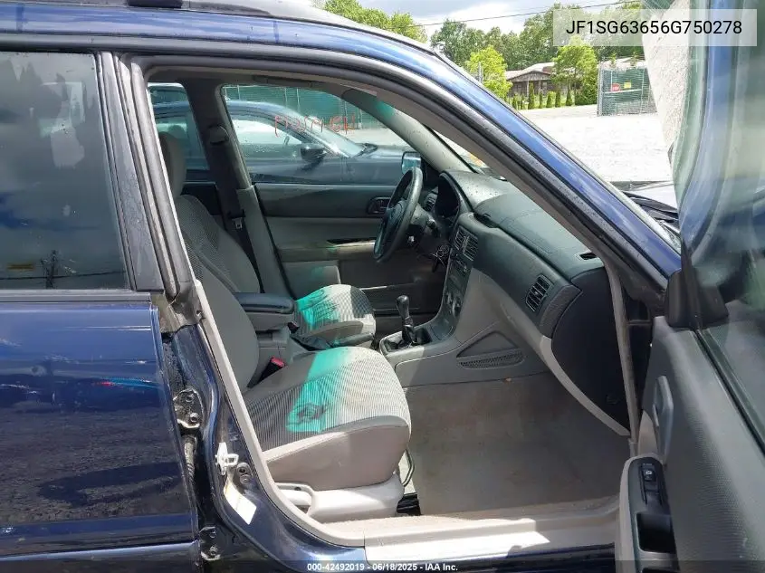 2006 Subaru Forester 2.5X VIN: JF1SG63656G750278 Lot: 42492019