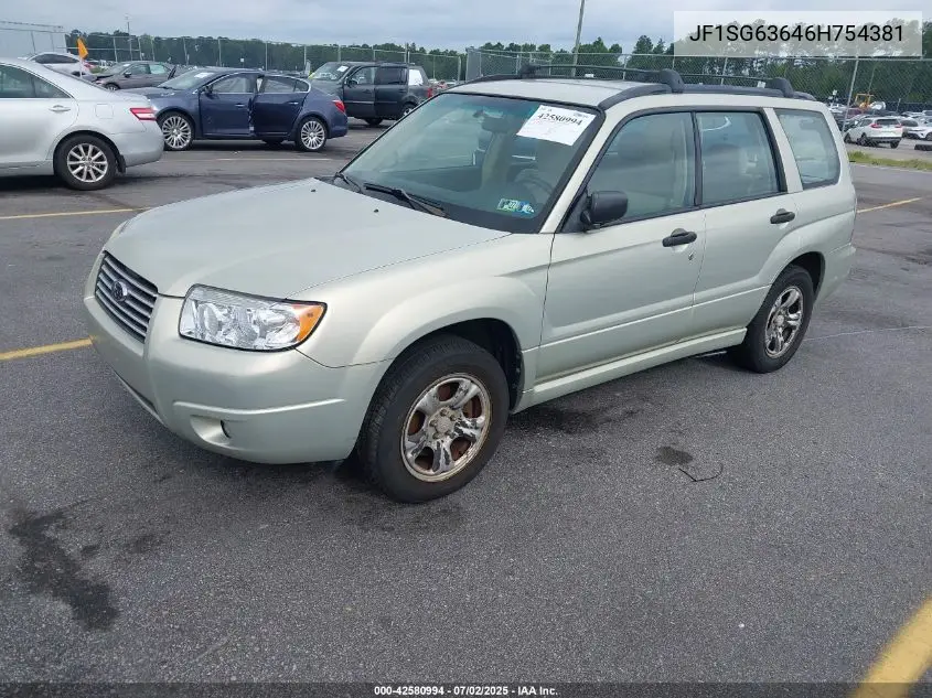 2006 Subaru Forester 2.5X VIN: JF1SG63646H754381 Lot: 42580994