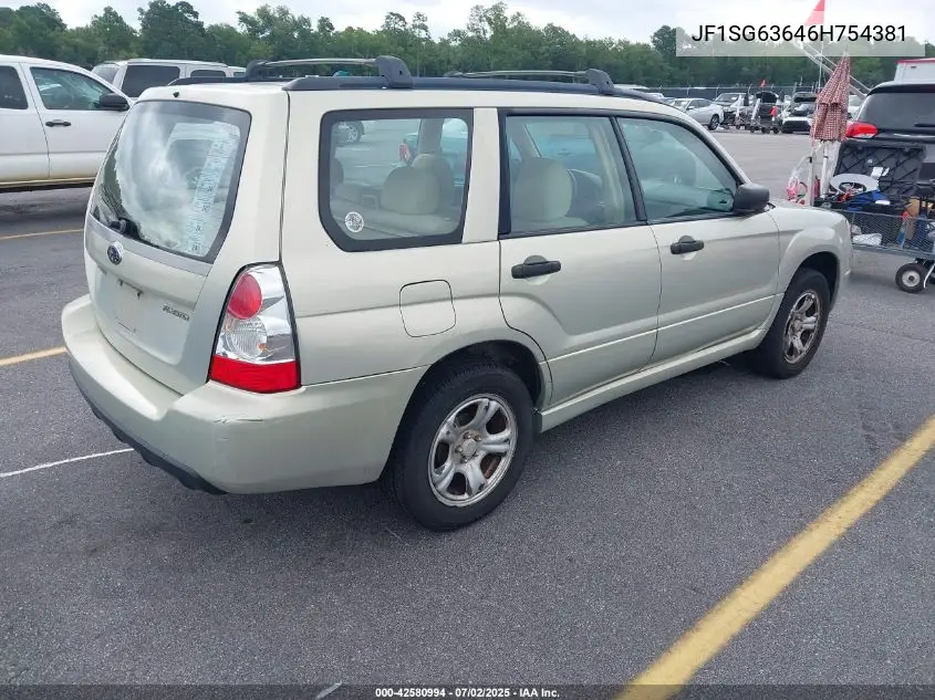 2006 Subaru Forester 2.5X VIN: JF1SG63646H754381 Lot: 42580994