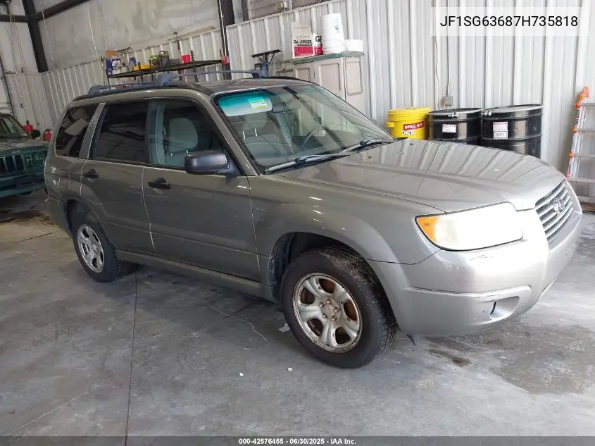 2007 Subaru Forester 2.5X VIN: JF1SG63687H735818 Lot: 42576455