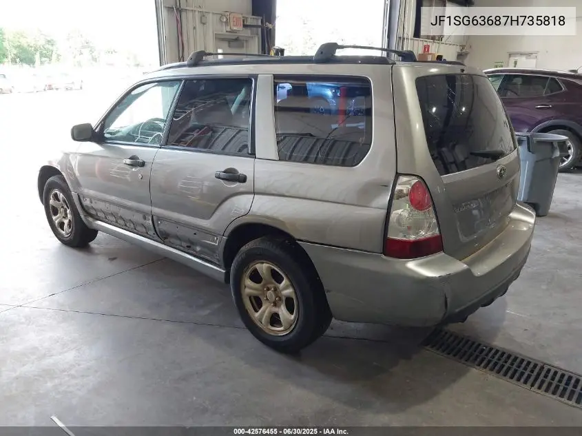 2007 Subaru Forester 2.5X VIN: JF1SG63687H735818 Lot: 42576455