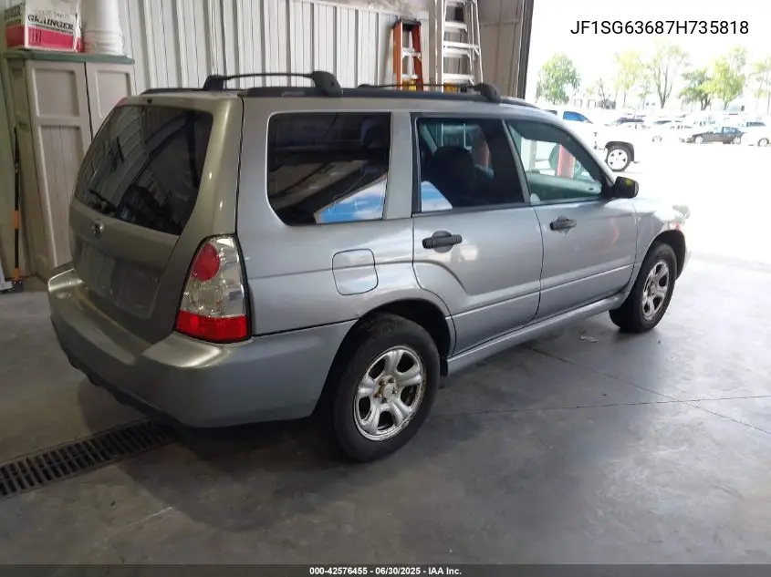 2007 Subaru Forester 2.5X VIN: JF1SG63687H735818 Lot: 42576455