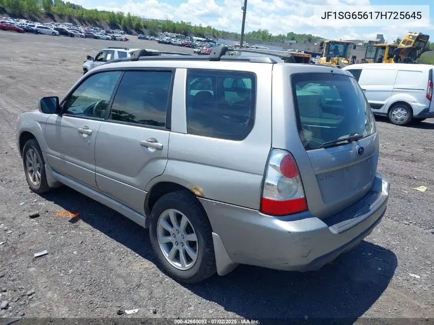 2007 Subaru Forester 2.5X VIN: JF1SG65617H725645 Lot: 42660092