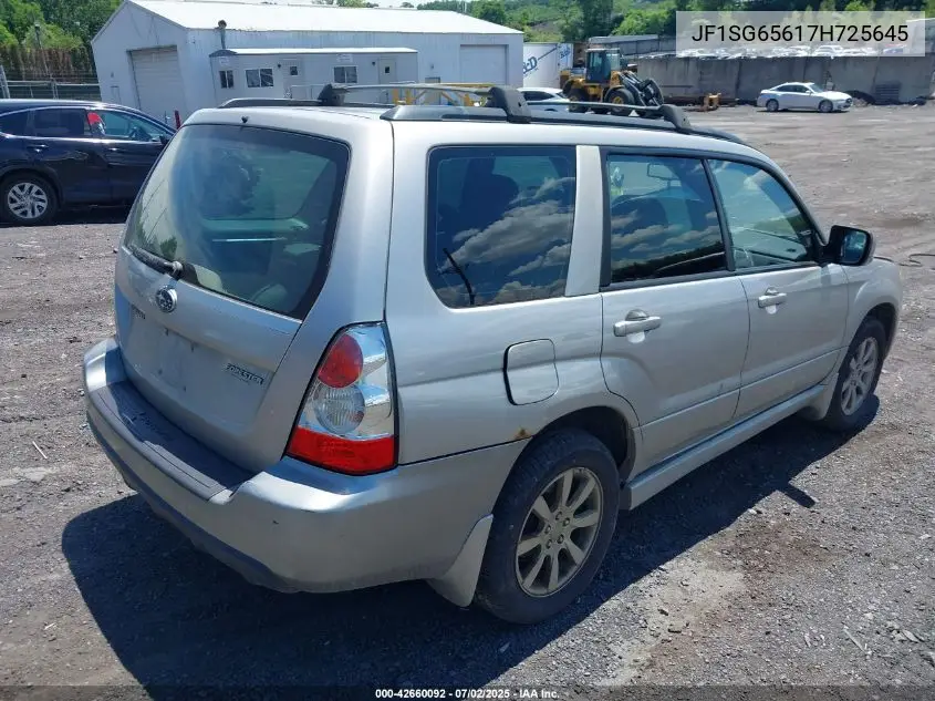 2007 Subaru Forester 2.5X VIN: JF1SG65617H725645 Lot: 42660092
