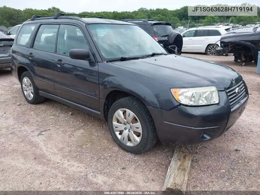 2008 Subaru Forester 2.5X VIN: JF1SG63628H719194 Lot: 42577566