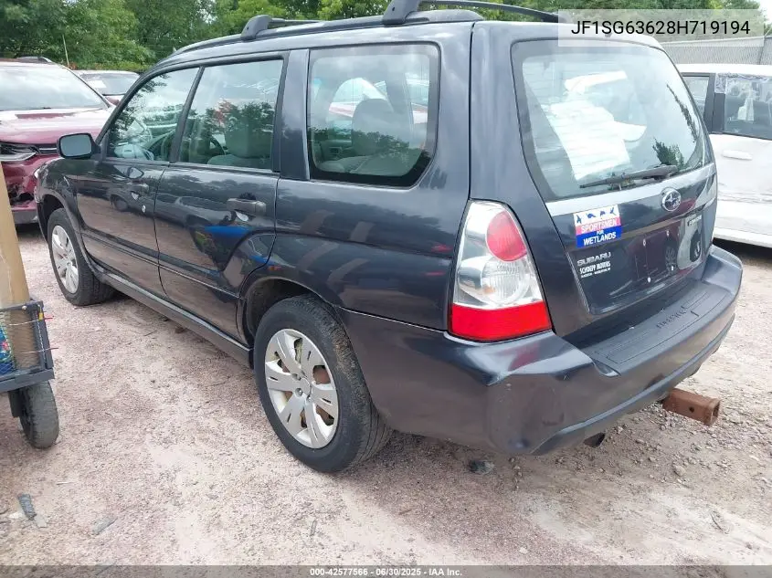 2008 Subaru Forester 2.5X VIN: JF1SG63628H719194 Lot: 42577566
