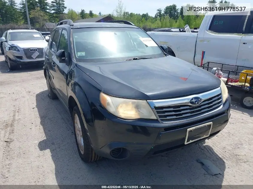 2009 Subaru Forester 2.5X VIN: JF2SH63619H778537 Lot: 42252246