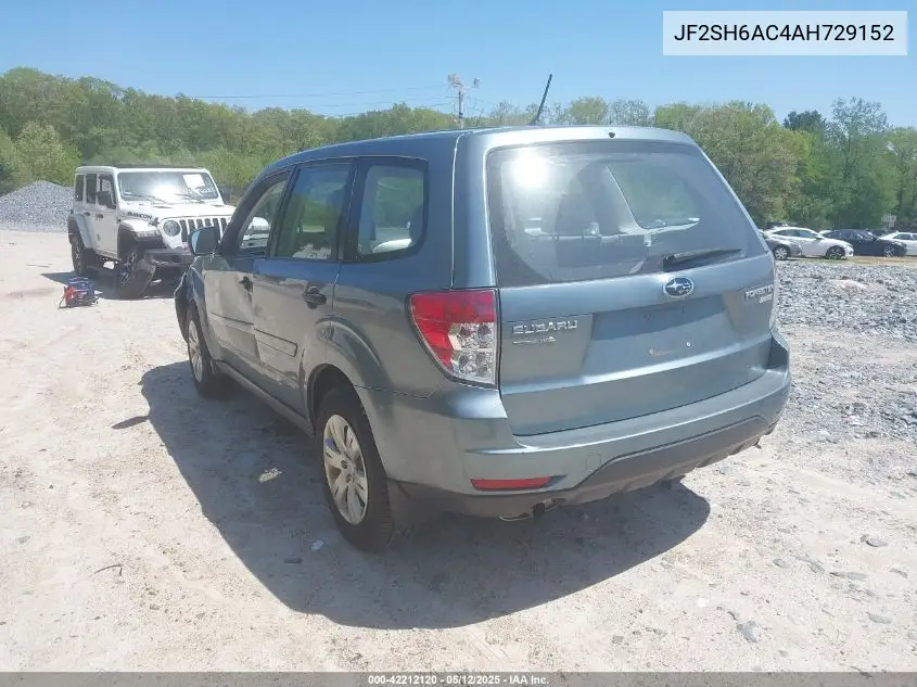 2010 Subaru Forester 2.5X VIN: JF2SH6AC4AH729152 Lot: 42212120
