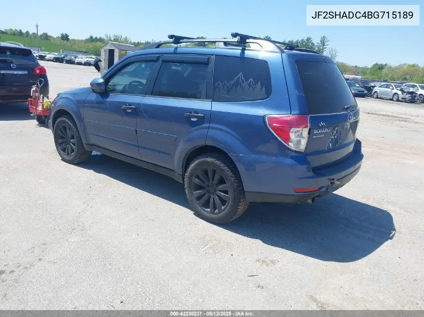 2011 Subaru Forester 2.5X Premium VIN: JF2SHADC4BG715189 Lot: 42238237