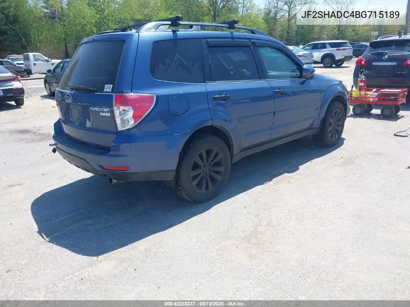 2011 Subaru Forester 2.5X Premium VIN: JF2SHADC4BG715189 Lot: 42238237