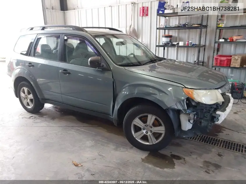 2011 Subaru Forester 2.5X VIN: JF2SHABC1BH738281 Lot: 42243507