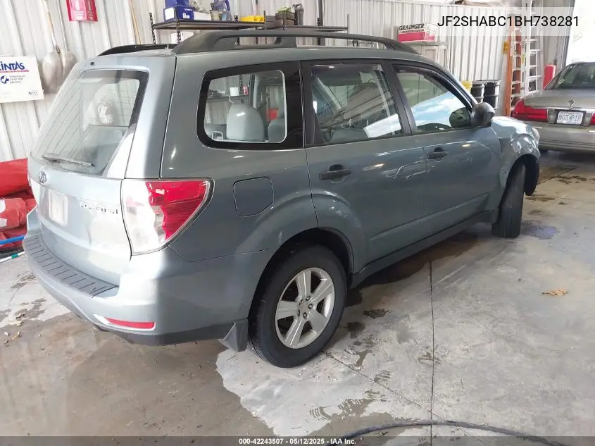 2011 Subaru Forester 2.5X VIN: JF2SHABC1BH738281 Lot: 42243507