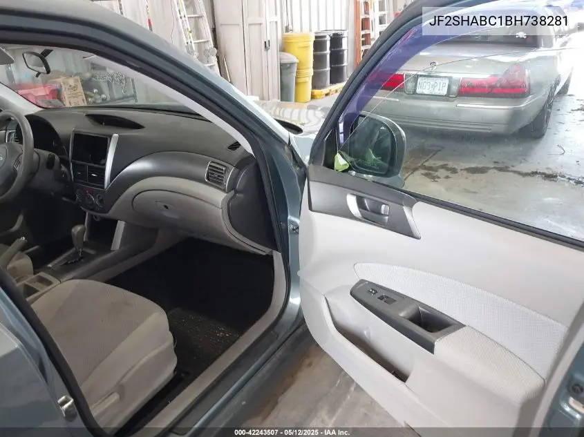 2011 Subaru Forester 2.5X VIN: JF2SHABC1BH738281 Lot: 42243507