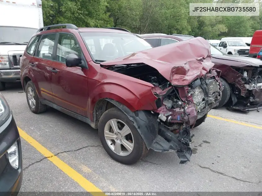2011 Subaru Forester 2.5X VIN: JF2SHABCXBG735580 Lot: 42259819