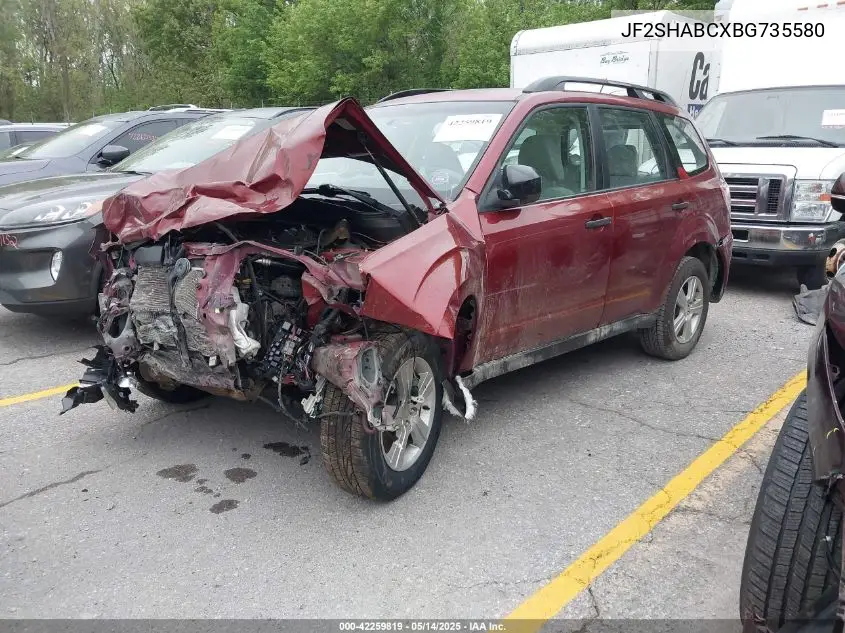 2011 Subaru Forester 2.5X VIN: JF2SHABCXBG735580 Lot: 42259819