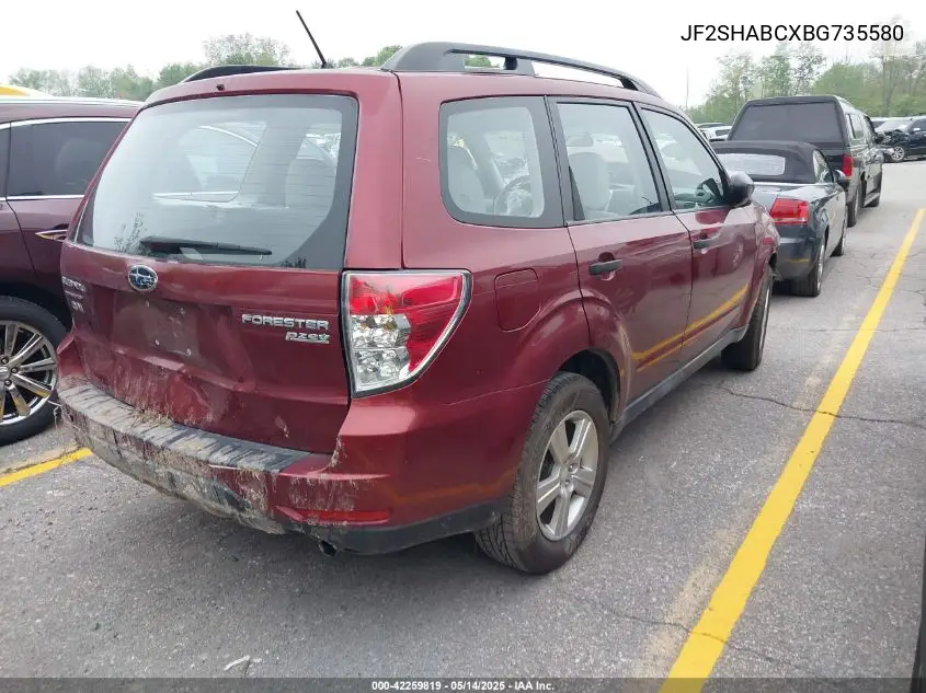 2011 Subaru Forester 2.5X VIN: JF2SHABCXBG735580 Lot: 42259819