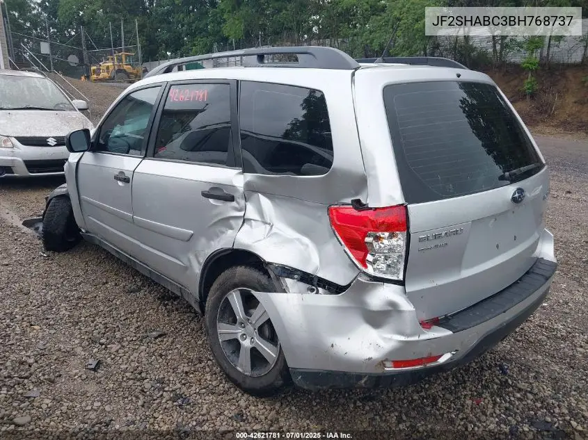 2011 Subaru Forester 2.5X VIN: JF2SHABC3BH768737 Lot: 42621781