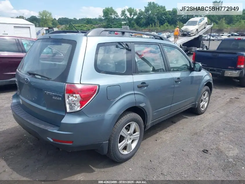 2011 Subaru Forester 2.5X VIN: JF2SHABC5BH772949 Lot: 42622499
