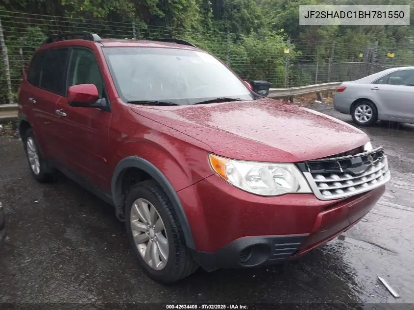 2011 Subaru Forester 2.5X Premium VIN: JF2SHADC1BH781550 Lot: 42634408