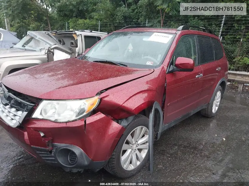 2011 Subaru Forester 2.5X Premium VIN: JF2SHADC1BH781550 Lot: 42634408