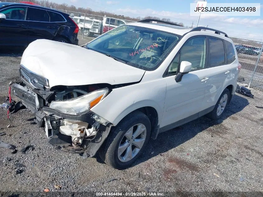 2014 Subaru Forester 2.5I Premium VIN: JF2SJAEC0EH403498 Lot: 41454494