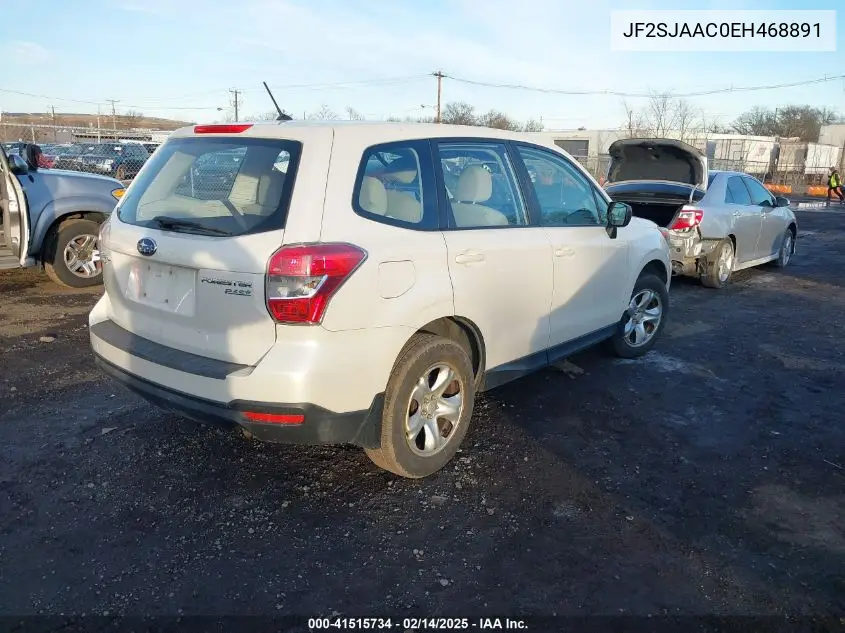 2014 Subaru Forester 2.5I VIN: JF2SJAAC0EH468891 Lot: 41515734