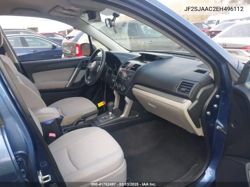 2014 Subaru Forester 2.5I VIN: JF2SJAAC2EH496112 Lot: 41752497