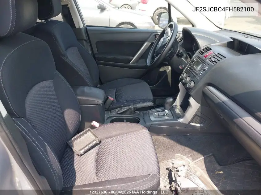 2015 Subaru Forester 2.5I VIN: JF2SJCBC4FH582100 Lot: 12327636