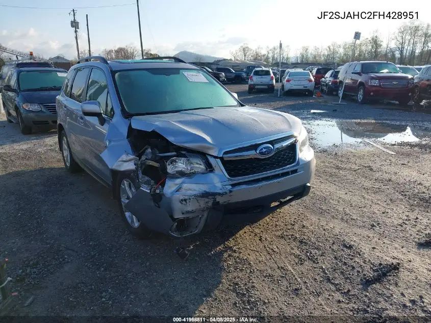 2015 Subaru Forester 2.5I Limited VIN: JF2SJAHC2FH428951 Lot: 41968811